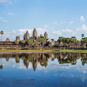 Panorama of famous Cambodia landmark Angkor Wat