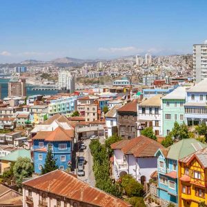 Panoramic view on the historic city of Valparaiso, Chile, UNESCO World Heritage.